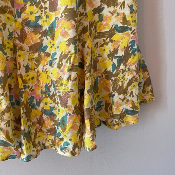 NWT Free People Women's size 4 Small Yellow Lilly Combo Floral Mini Dress Fairy - Picture 7 of 12
